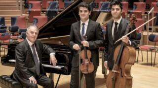 Michael Barenboim (Violine), Kian Soltani (Violoncello) und Daniel Barenboim (Klavier) im Berliner Pierre Boulez Saal