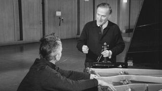 Herbert von Karajan und Yehudi Menuhin